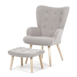 Relaxační křeslo, šedá, látka bouclé, AK-319 GREY2