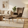 Relaxační křeslo, hnědá, látka bouclé, AK-319 BR2
