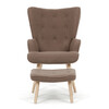 Relaxační křeslo, hnědá, látka bouclé, AK-319 BR2