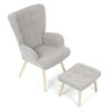 Relaxační křeslo, šedá, látka bouclé, AK-319 GREY2