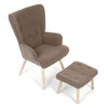 Relaxační křeslo, hnědá, látka bouclé, AK-319 BR2