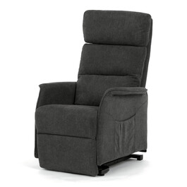 Relaxační křeslo, elektrické kabelové ovládání, šedá, látka, TV-L8960 GREY2