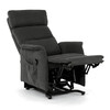 Relaxační křeslo, elektrické kabelové ovládání, šedá, látka, TV-L8960 GREY2