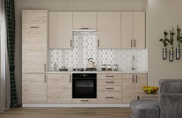 Kuchyňská linka HORLY 2 280 cm satin/light rockford hickory