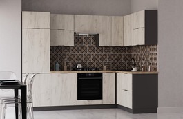 Rohová kuchyňská linka 280x160 GARF R1P bílý craft/grafit