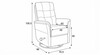 Polohovací křeslo, šedá, látka, TV-H9327 GREY2