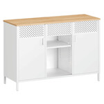 Komoda 110x40x76cm, kov, bílá, AUK-E1420 WT