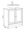 Koupelnová skříňka 60x30x61cm, mdf, bílá, AUK-E1155 WT