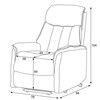 Polohovací křeslo, elektrické kabelové ovládání, šedá, látka, TV-H9727 GREY2