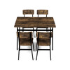 Jídelní set s 4 židlemi, 110x70x76cm, mdf, old wood, AUT-O2155 OLW