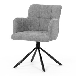 Jídelní židle otočná 180°, šedá, látka, DCH-T1122 GREY2