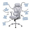 Kancelářská židle, synchronní mechanismus, šedá síťovina, KA-B2361 GREY