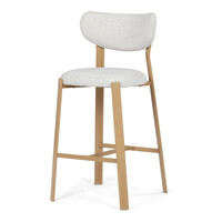 Barová židle, bílá, látka, AUB-L3125 OAK