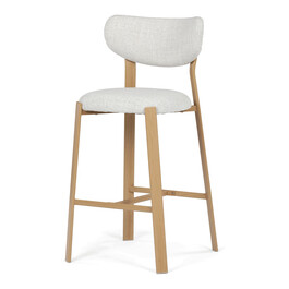 Barová židle, bílá, látka, AUB-L3125 OAK