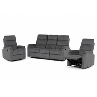 Sedací souprava, polohovací, šedá, manšestrová látka, ASD-C5981 GREY6