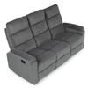 Sedací souprava, polohovací, šedá, manšestrová látka, ASD-C5981 GREY6
