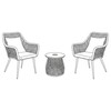 Zahradní set 1+2, solární podsvícení, kov, šedá, AZS-L1314 GREY