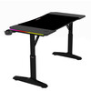 Pevný herní stůl 120x60cm, RGB LED, výběr výšky, melamin, carbon, LT-H1212 BK