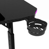 Pevný herní stůl 120x60cm, RGB LED, výběr výšky, melamin, carbon, LT-H1212 BK