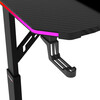 Pevný herní stůl 120x60cm, RGB LED, výběr výšky, melamin, carbon, LT-H1212 BK