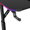 Pevný herní stůl 140x60cm, RGB LED, výběr výšky, melamin, carbon, LT-H1214 BK