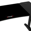 Pevný herní stůl 140x60cm, RGB LED, výběr výšky, melamin, carbon, LT-H1214 BK