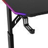 Pevný herní stůl 160x60cm, RGB LED, výběr výšky, melamin, carbon, LT-H1216 BK