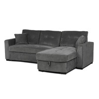 Rohová sedací souprava, šedá látka, ASB-C3990 GREY2