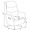 Polohovací křeslo, elektrické zabudované ovládání, šedá, látka, TV-C5479 GREY2