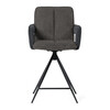 Barová židle otočná 180°, šedá, látka, AUB-F1146 GREY2