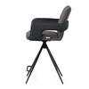 Barová židle otočná 180°, šedá, látka, AUB-F1146 GREY2