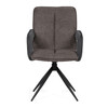 Jídelní židle otočná 180°, šedá, látka, DCH-F1146 GREY2