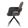 Jídelní židle otočná 180°, šedá, látka, DCH-F1146 GREY2