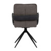 Jídelní židle otočná 180°, šedá, látka, DCH-F1146 GREY2