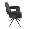 Jídelní židle otočná 180°, šedá, látka, DCH-F1146 GREY2