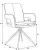 Jídelní židle otočná 180°, šedá, látka, DCH-F1146 GREY2
