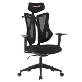 Kancelářská židle E-racer, synchronní mechanismus, černá síťovina, KA-H3246 BK